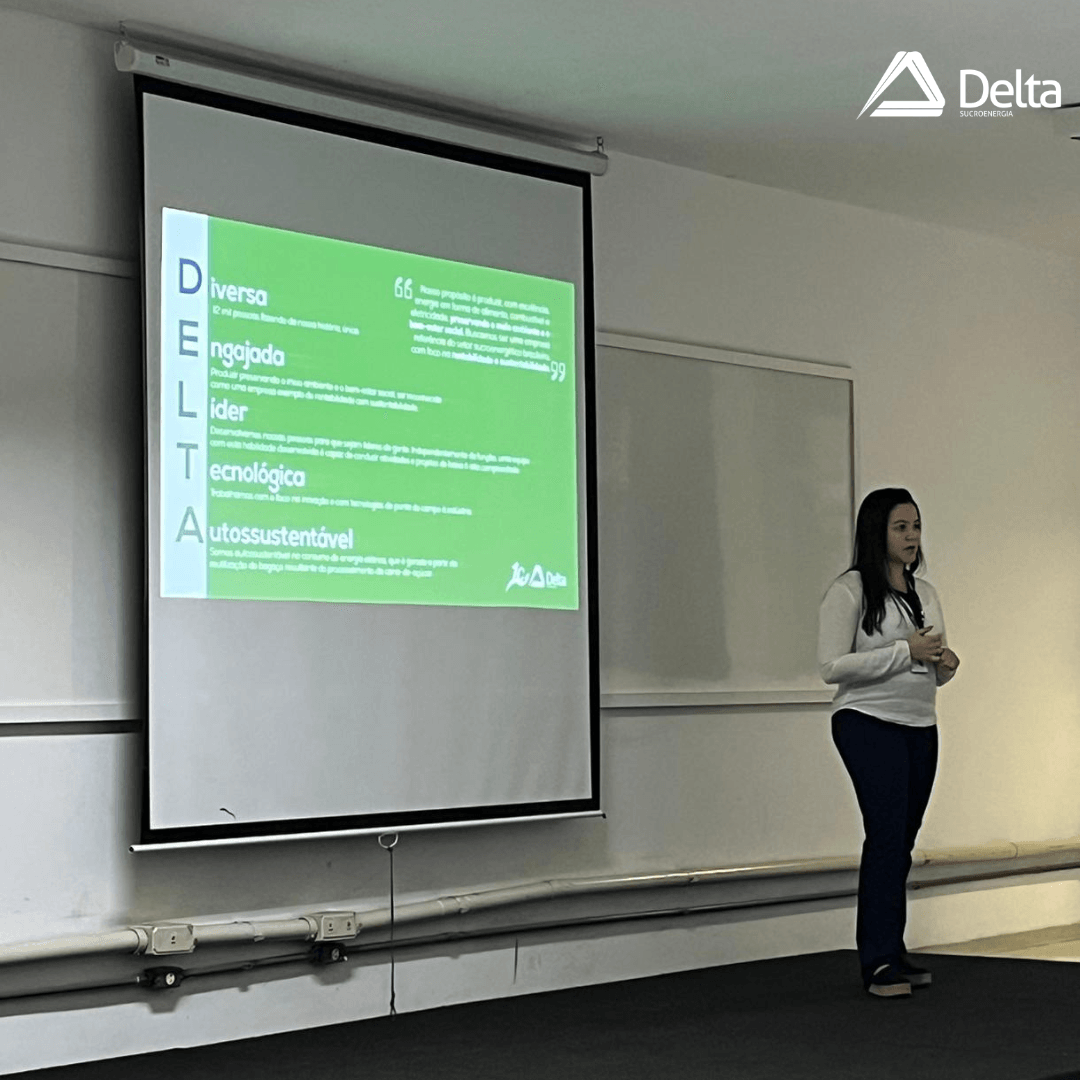 Gestores da Delta Sucroenergia palestram sobre tecnologia na cana para alunos da Fazu