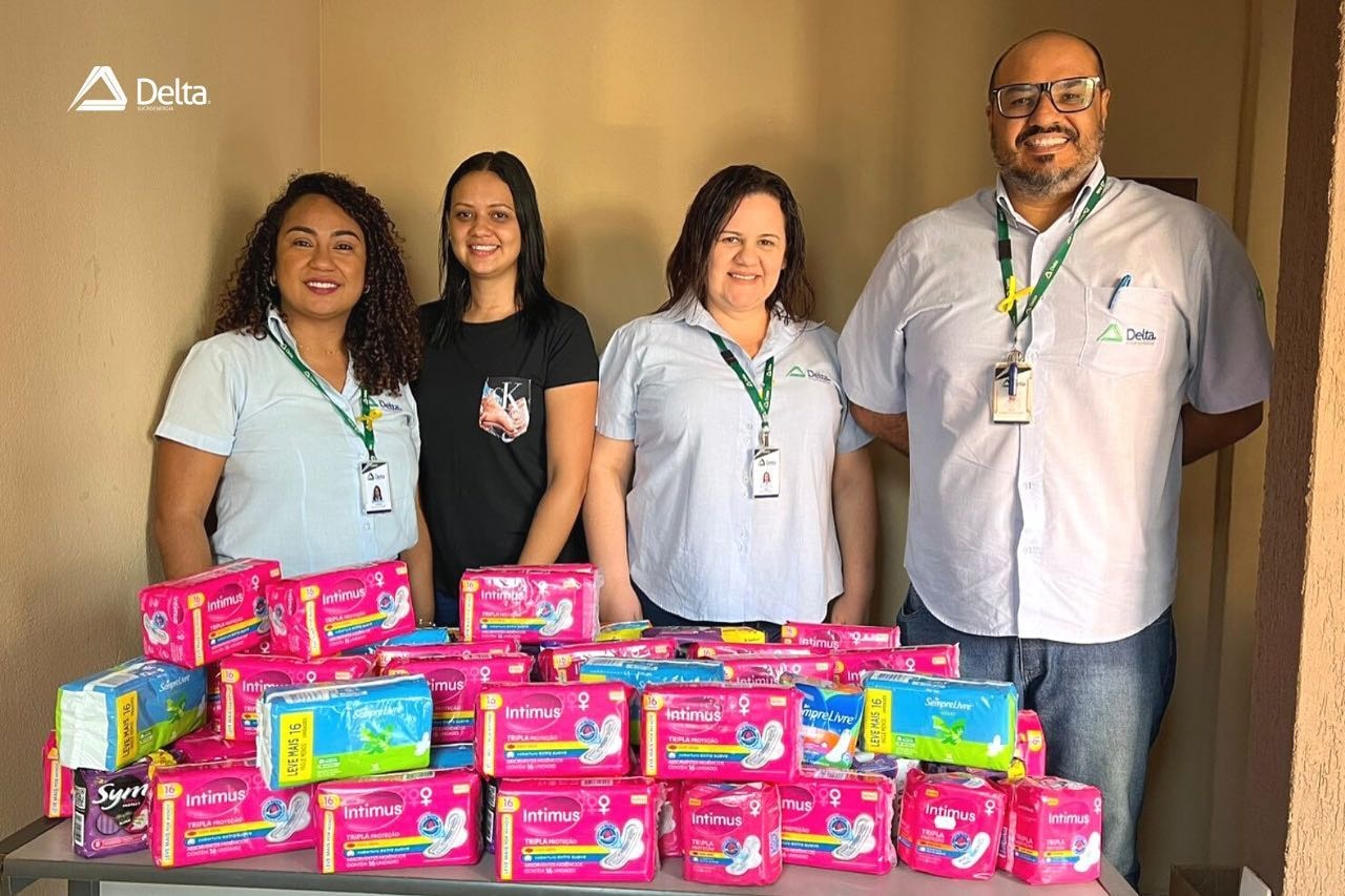 Absorventes doados pelos colaboradores da Delta Sucroenergia são entregues em Delta